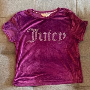 Juicy Couture Pink/Magenta Velvet Tee & Pant Set